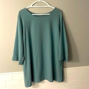 𝅺soft surroundings sage green XL 3/4 length sleeve blouse